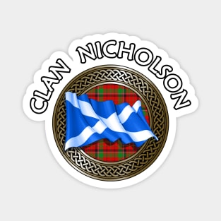 Clan Nicholson Crest & Tartan Knot Magnet