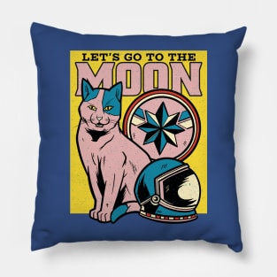 Let's go to the Moon Funny Cat Crypto Merch Pillow