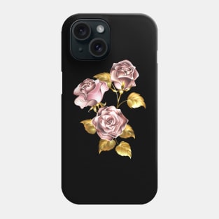 Pink gold roses Phone Case