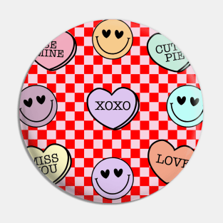 Pattern Lovers Be Mine Cutie Pie XOXO Miss You Happy Valentines Day Pin