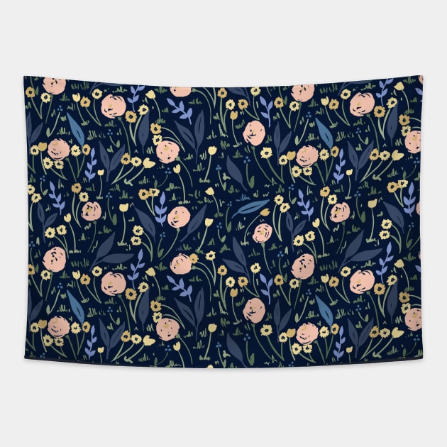 Ditsy Rose Pattern Tapestry by LThomasDesigns