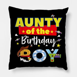 Aunty Of The Birthday Boy Toy Familly Matching Story Pillow