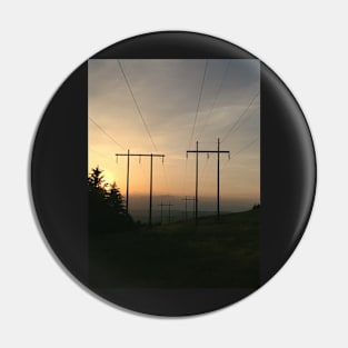 Power-line Silhouette in the Sunset Pin