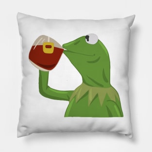 Kermit sipping tea Pillow