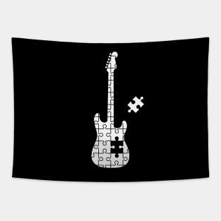 Puzzle S-Style Electric Guitar Silhouette Tapestry