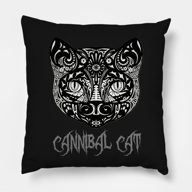 Cannibal Cat Pillow by 2ndEnd