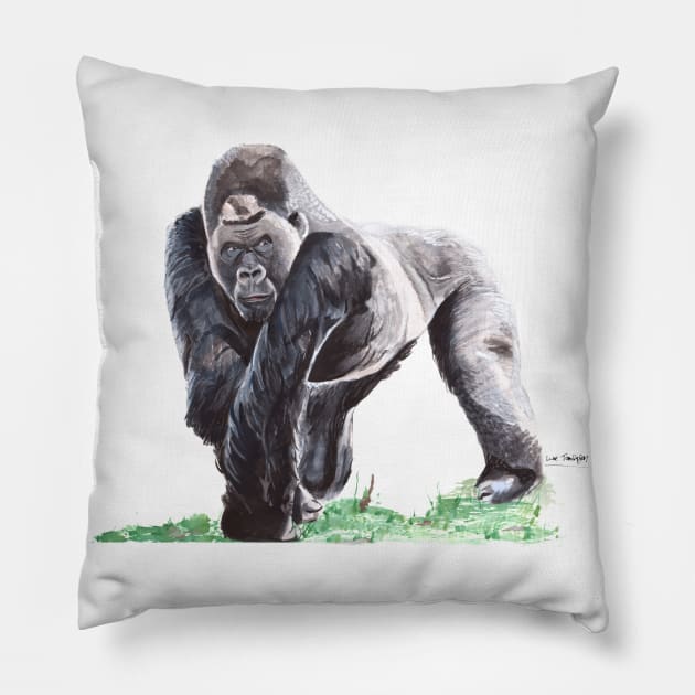 Silverback Gorilla Pillow by lucafon18