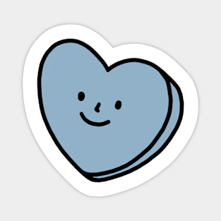 Blue Heart with Face | Quirky Heart Magnet