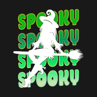 Spooky Halloween Witch (Green) T-Shirt