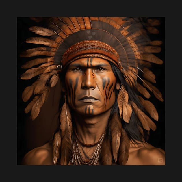 [AI Art] Proud Native American Man With Headdress by Sissely