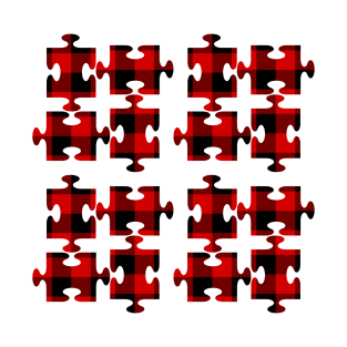 Buffalo Plaid Puzzle Pieces Pattern T-Shirt