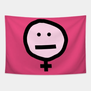 Female Pink Not Smiley Face Tapestry