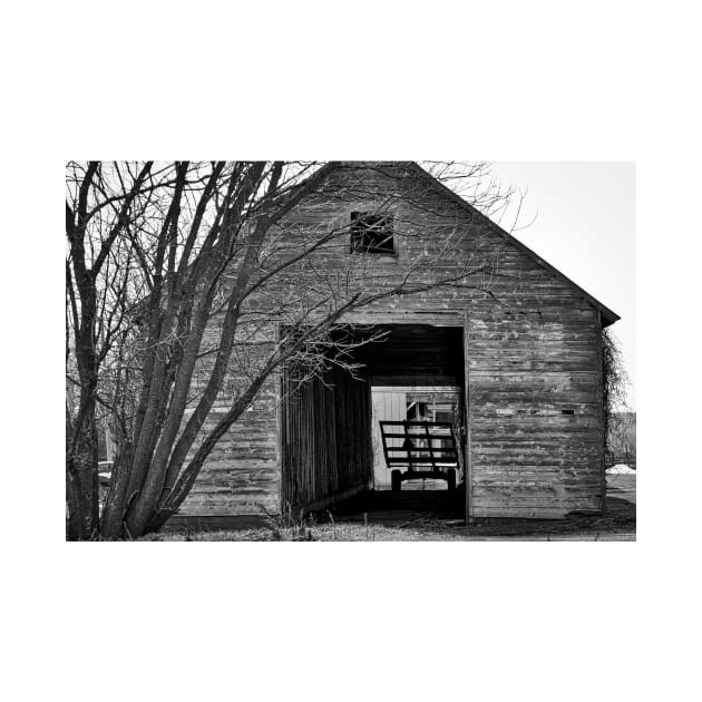 Hay Wagon In Barn by KirtTisdale