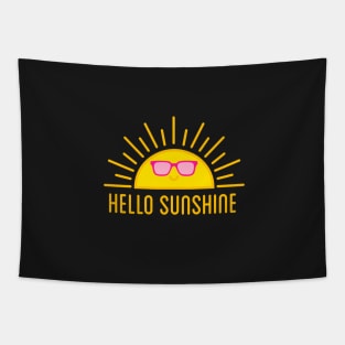 Hello sunshine, happy sun with pink sunglasses Tapestry