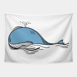 Swimming Whale Tapestry