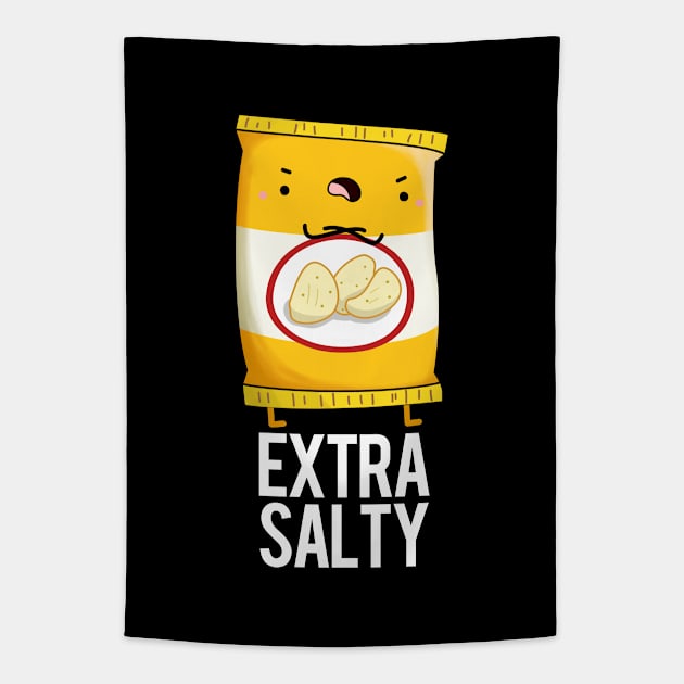 Extra Salty Funny Food Pun Tapestry by punnybone