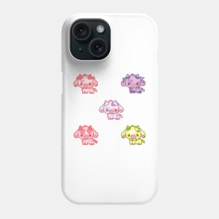 fluffy rainbow cows set 1 Phone Case