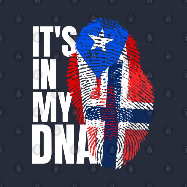 Puerto Rican Plus Norwegian Mix DNA Heritage Flag Gift by Just Rep It!!