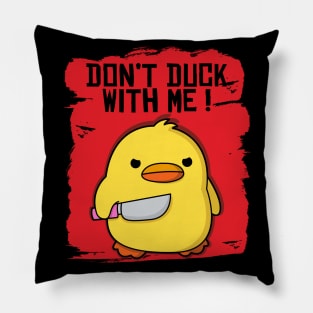 CUTE FUNNY DUCK WITH KNIFE MEME Pillow