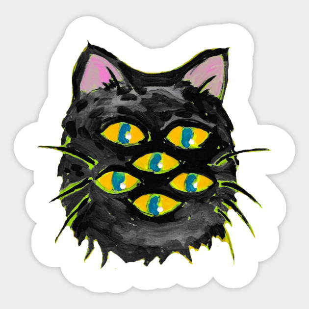 Watercolor Hexacat - Cat - Sticker