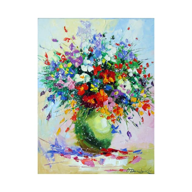 A bouquet of meadow flowers in a vase by OLHADARCHUKART