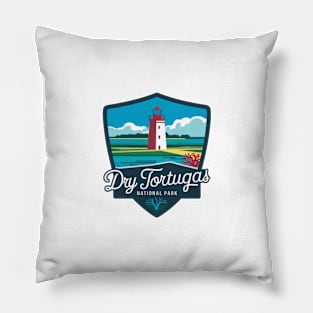 Dry Tortugas National Park Minimalistic Emblem Pillow