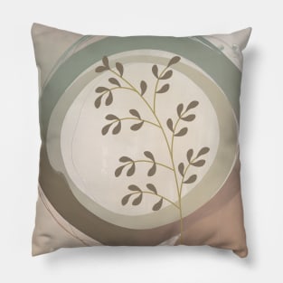 Abstract Mid century Modern Neutral Colors Boho Chic Botanical Minimalist Plants Pillow