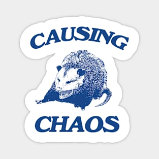 Opossum causing chaos shirt, Funny Possum Meme Magnet