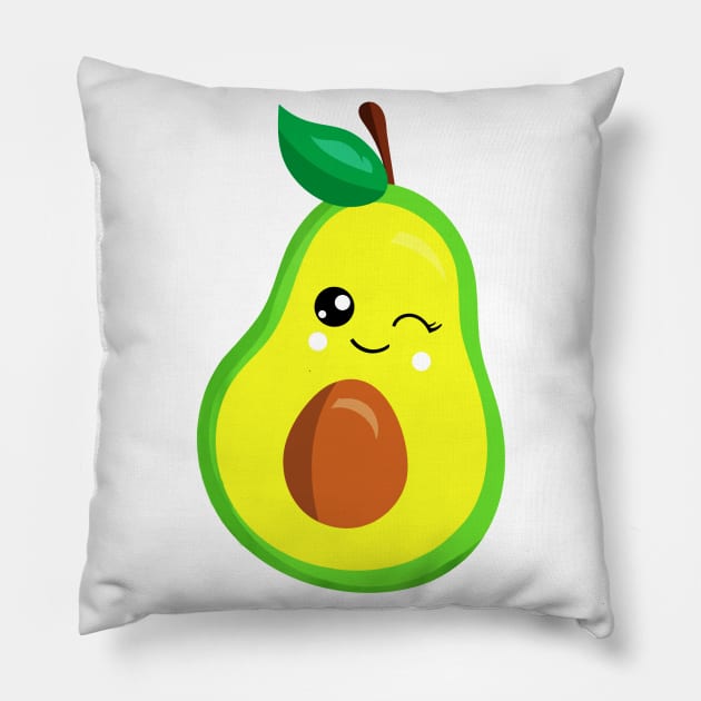 Avocado Costume Vegan Winking Cute Avocado Girls Kids gift Pillow by Tokyo