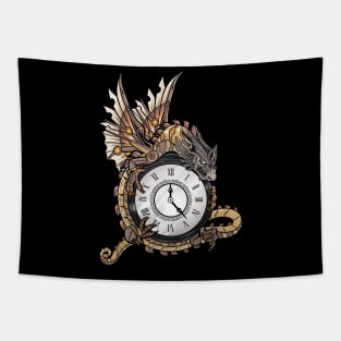 The Steam-Powered Dragon With Gray Head - Steampunk Fantasy Art Tapestry