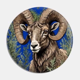 Nevada Desert Bighorn Sheep And Sagebrush 1 Pin