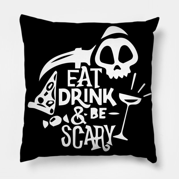 Eat Drink and be Scary-Dark Pillow by M2M