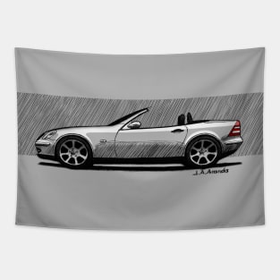 Drawing of the German convertible car Tapestry