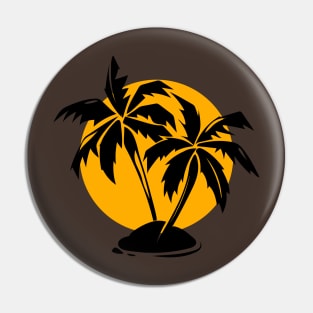 tropical Paradise Palm trees and sun Pin