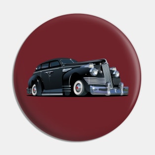 Cartoon retro limousine Pin