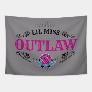 Lil Miss Outlaw with Colorful Cowgirl Boots Tapestry