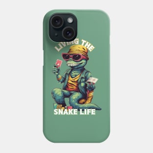 Living the Snake Life, snake t-shirts, t-shirts with snakes, Unisex t-shirts, snake lovers, animal t-shirts, gift ideas, snake tees, snakes Phone Case