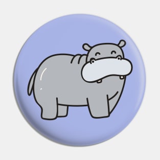 Cute Hippo Doodle Drawing Pin