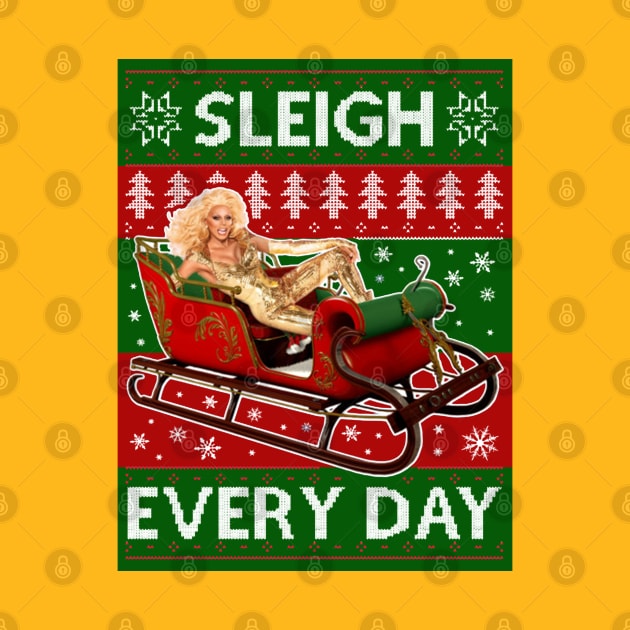 Sleigh Everyday RuPaul Christmas Knit by joeysartworld