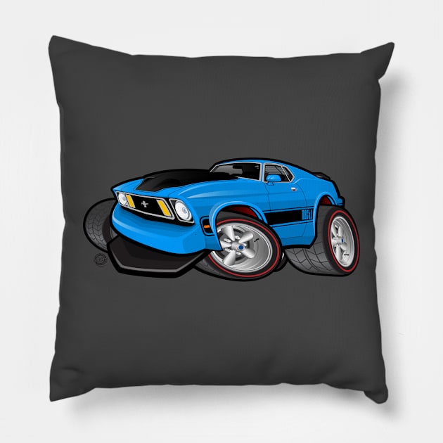 Mach 1 Blue Pillow by Goin Ape Studios