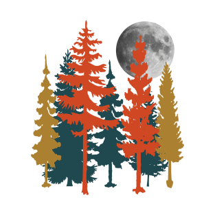 Epic pine trees under full moon Office Streetwear T-Shirt