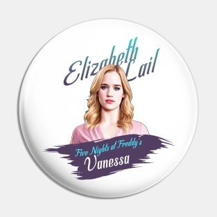 five nights at freddy's movie 2023 Elizabeth Lail as Vanessa graphic design Pin