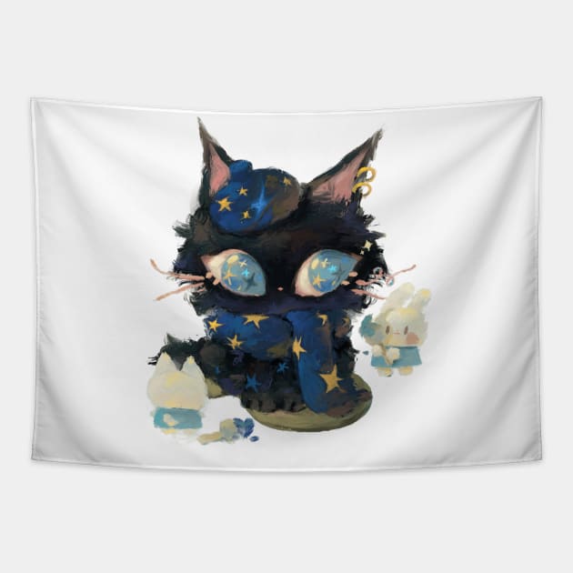 Milky Way Cat Tapestry by happyyu