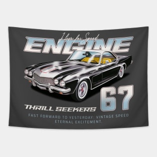 Classic Cars Car Show Tapestry