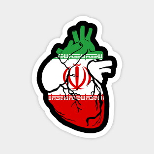 Iranian flag heart Magnet