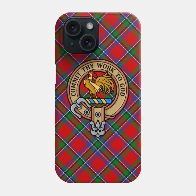 Clan Sinclair Crest over Tartan Phone Case by sifis