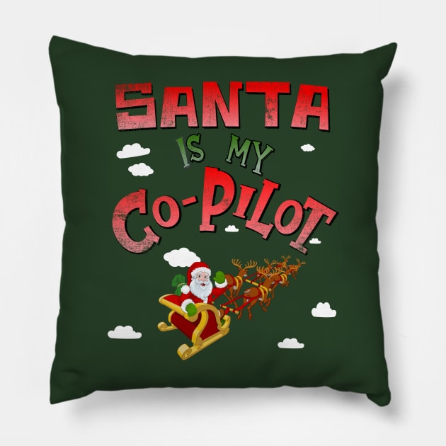 Santa is my Co-Pilot Pillow by Blended Designs