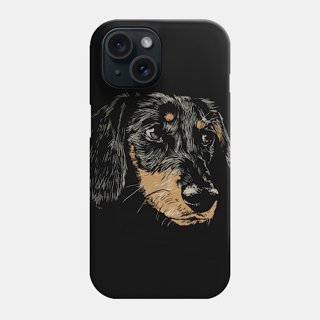 Cute Rough-Haired Dachshund With Friendly Face Phone Case by gdimido