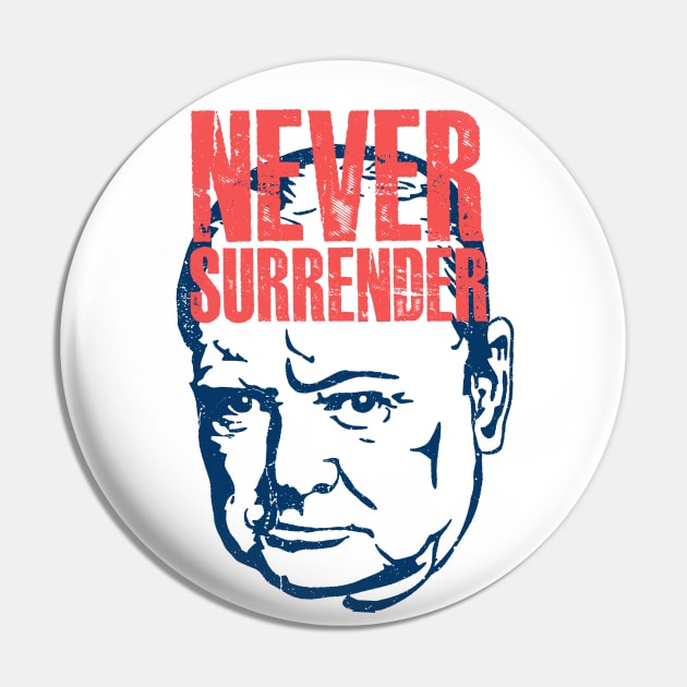 Winston Churchill - Never Surrender Quote Pin by Distant War