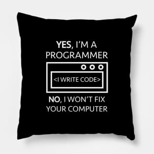 I Write Code Pillow